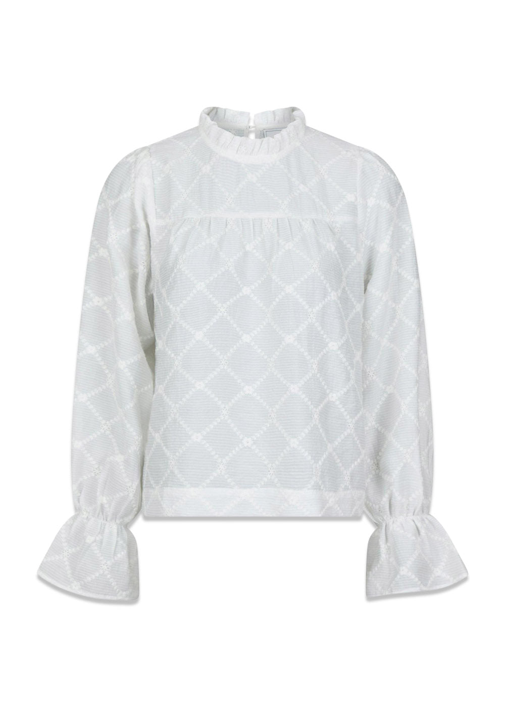 Mamara Square Emb Blouse - White