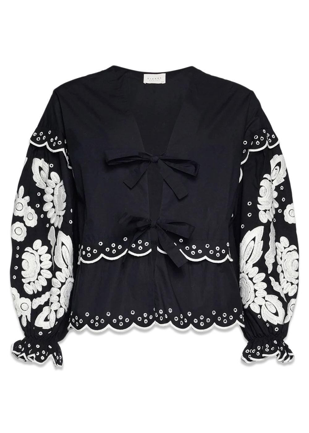 Sissel Edelbos Martha Organic Cotton Top - Black W. White Swan. Køb toppe her.