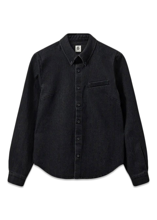 Merci Placket Shirt - Black Denim-Shirts-The Garment-Butler Loftet
