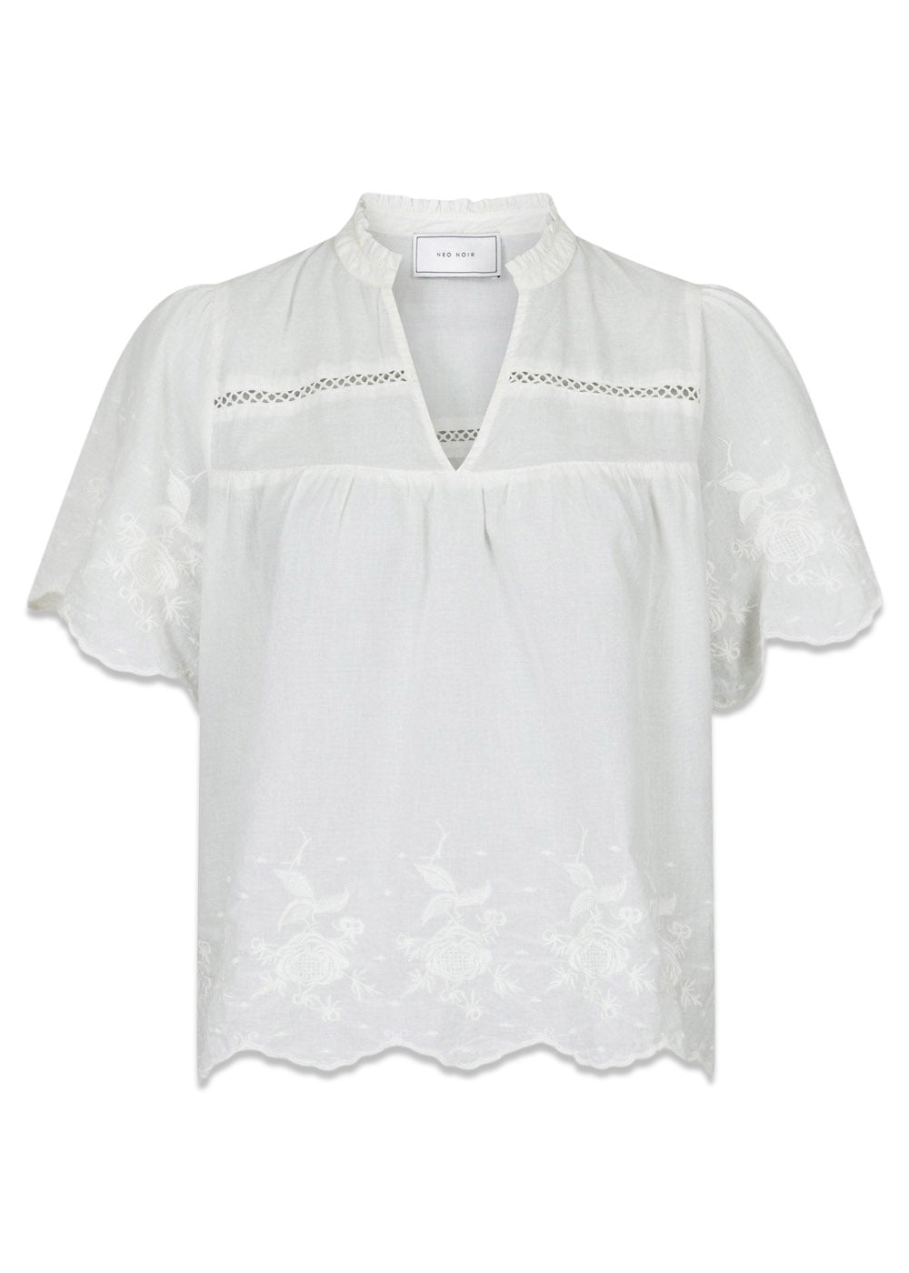 Micheline Emb Blouse - Off White