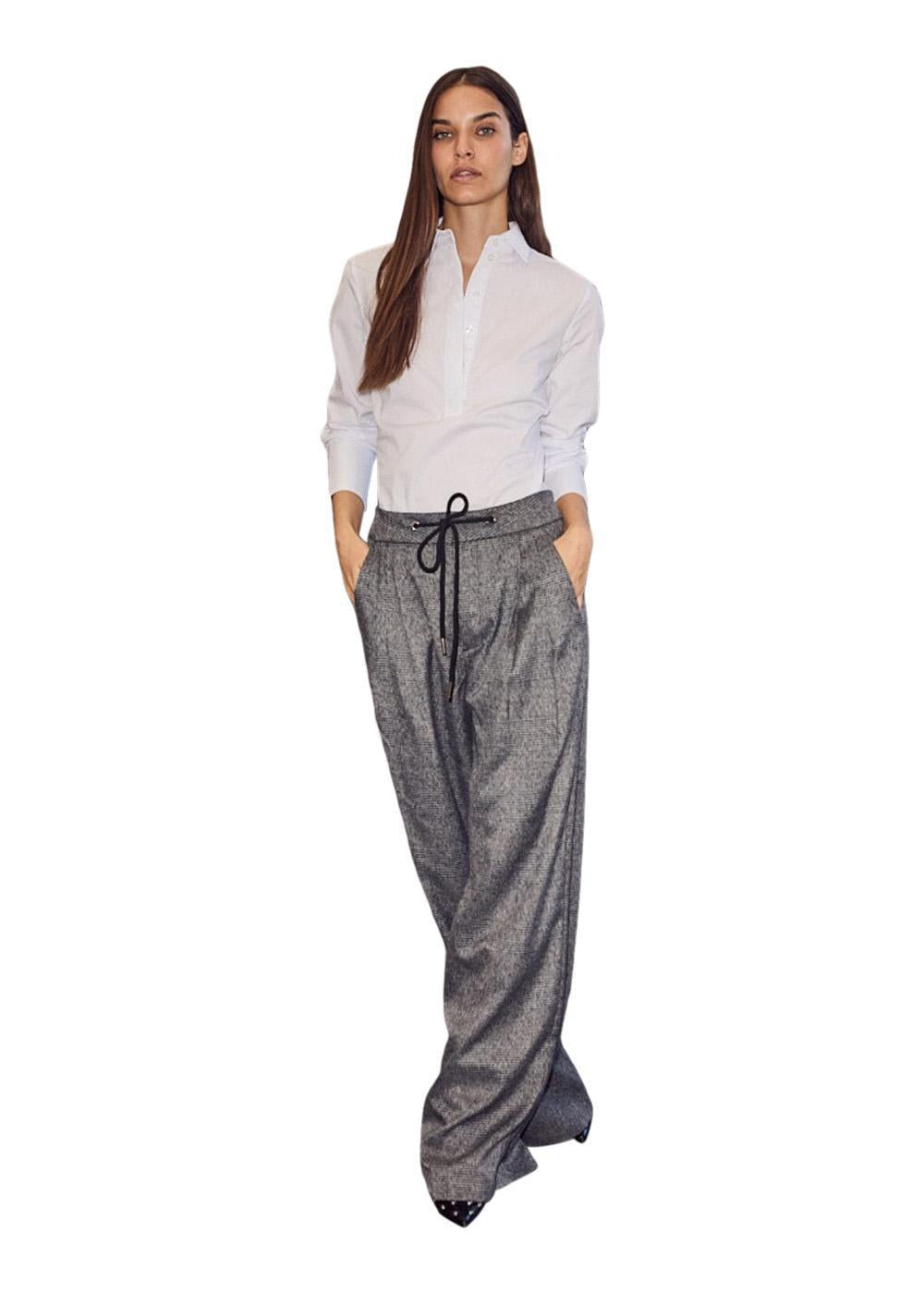 Michelle Check Tailor Tie Pants - Grey-Pants-HAUTE L’AMITIÉ-Butler Loftet