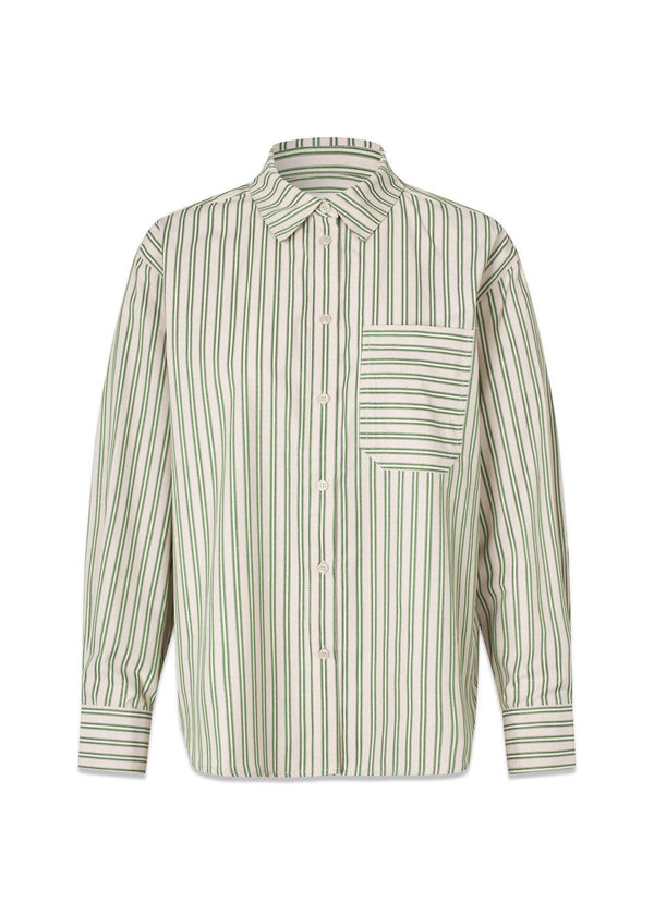 Millemd shirt - Medium Green Stripe-Shirts-Modström-Butler Loftet