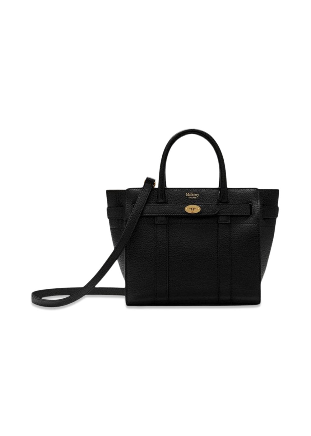 Mulberrys Mini zipped bayswater - Black. Køb designertasker||håndtasker||skuldertasker her.