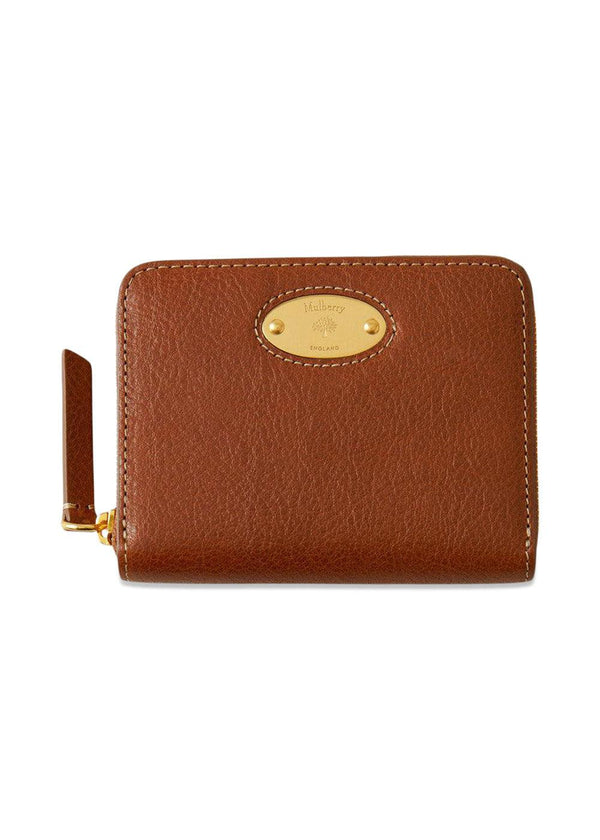 Mulberry Plaque Small Zip Around Purse - Oak