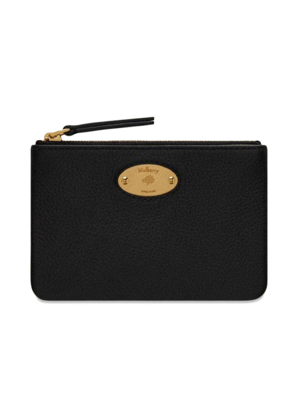 Mulberry Plaque Small Zip Coin - Black