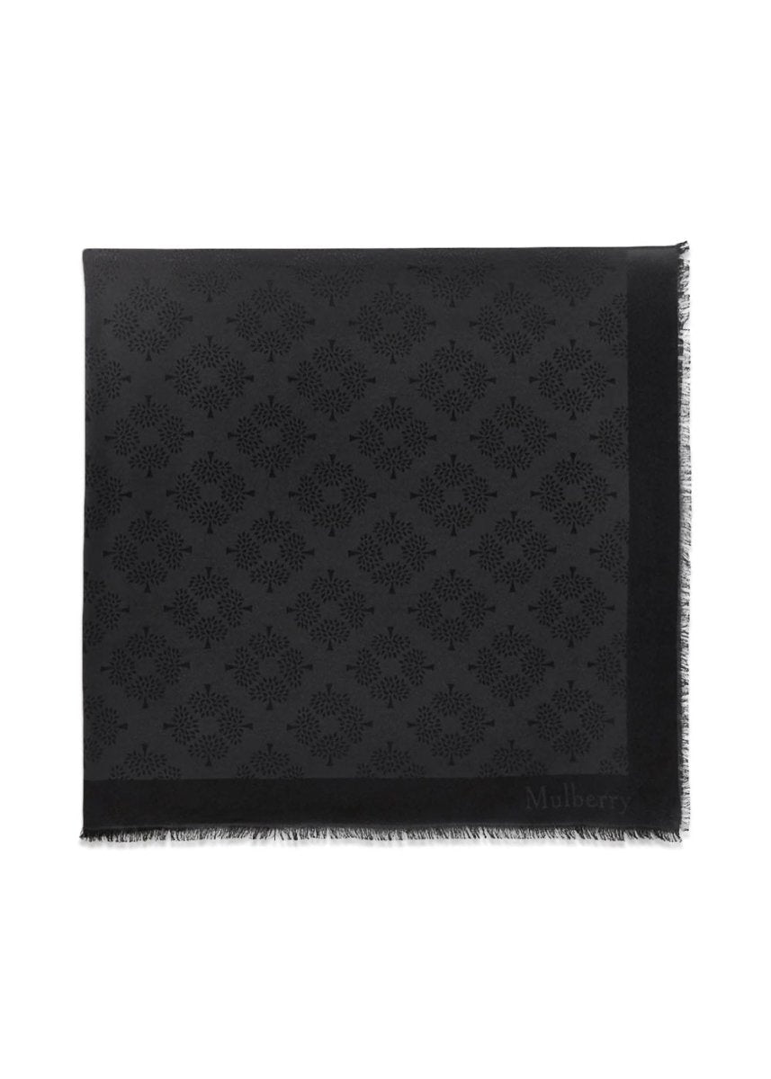 Mulberrys Mulberry Tree Square 140 - Black. Køb scarf her.
