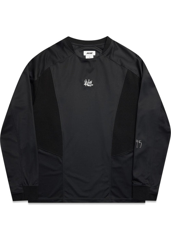 NIKOLA LONG SLEEVE W. EMBROIDERED LOGO - Black - Black-T-shirts-ALIS-Butler Loftet
