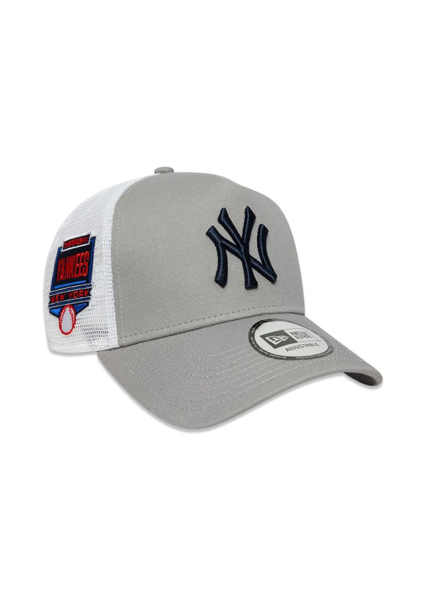 NY Trucker Side Patch - Grey/White-Headwear-New Era-Butler Loftet