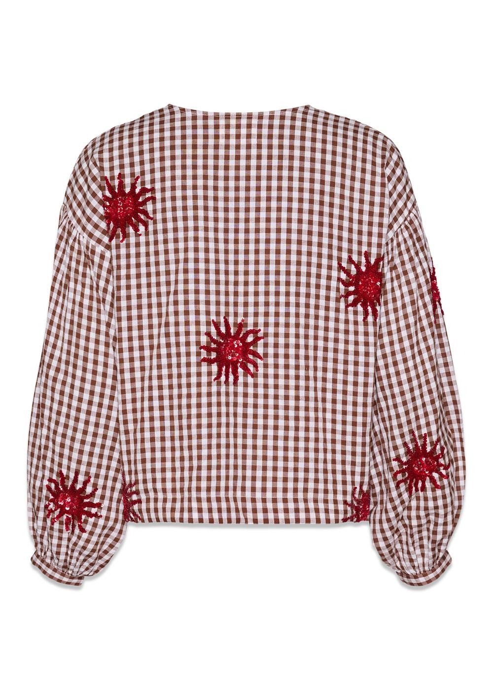 Nanette Top - Brown Checks-Blouses-Sissel Edelbo-Butler Loftet