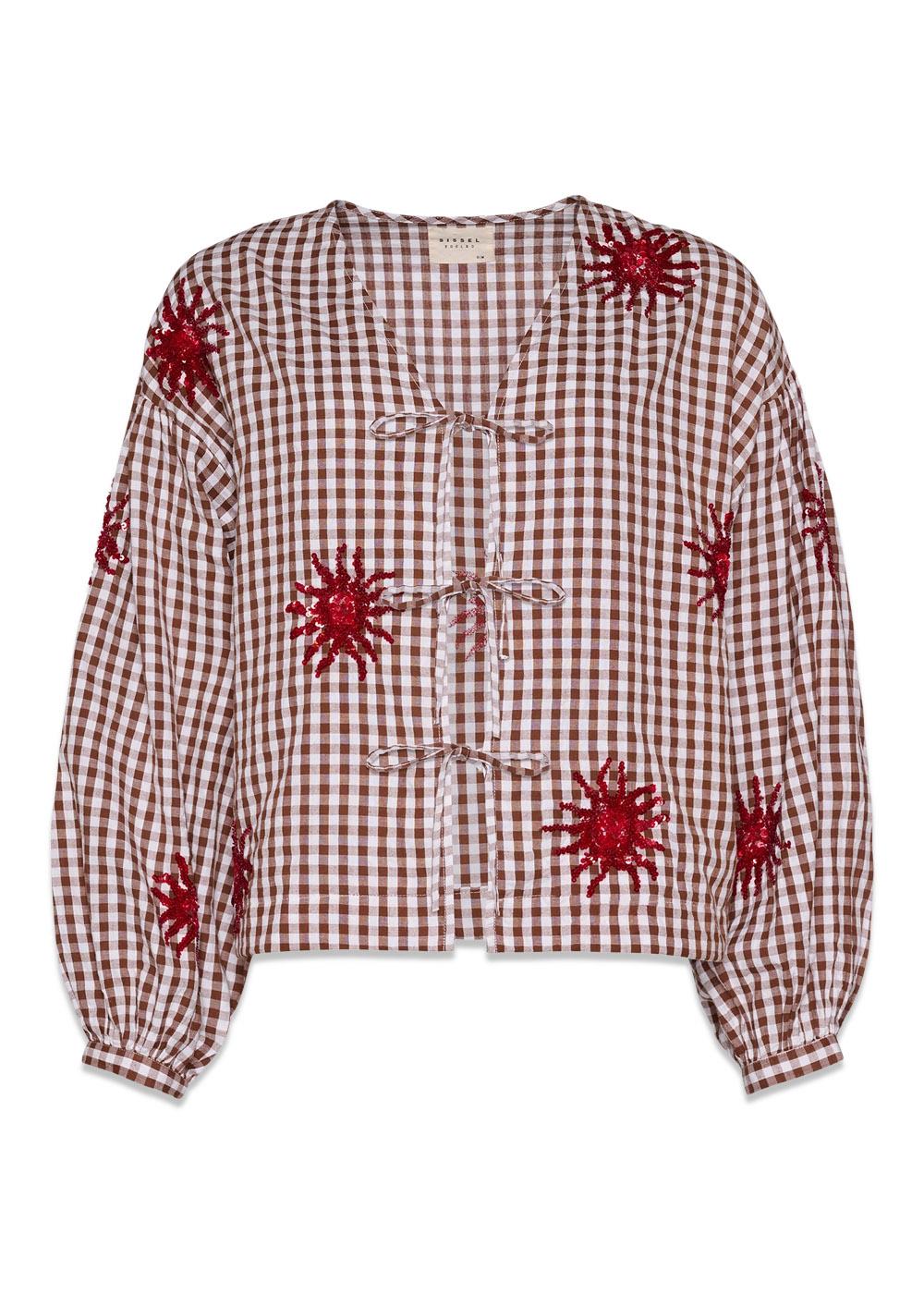 Nanette Top - Brown Checks-Blouses-Sissel Edelbo-Butler Loftet
