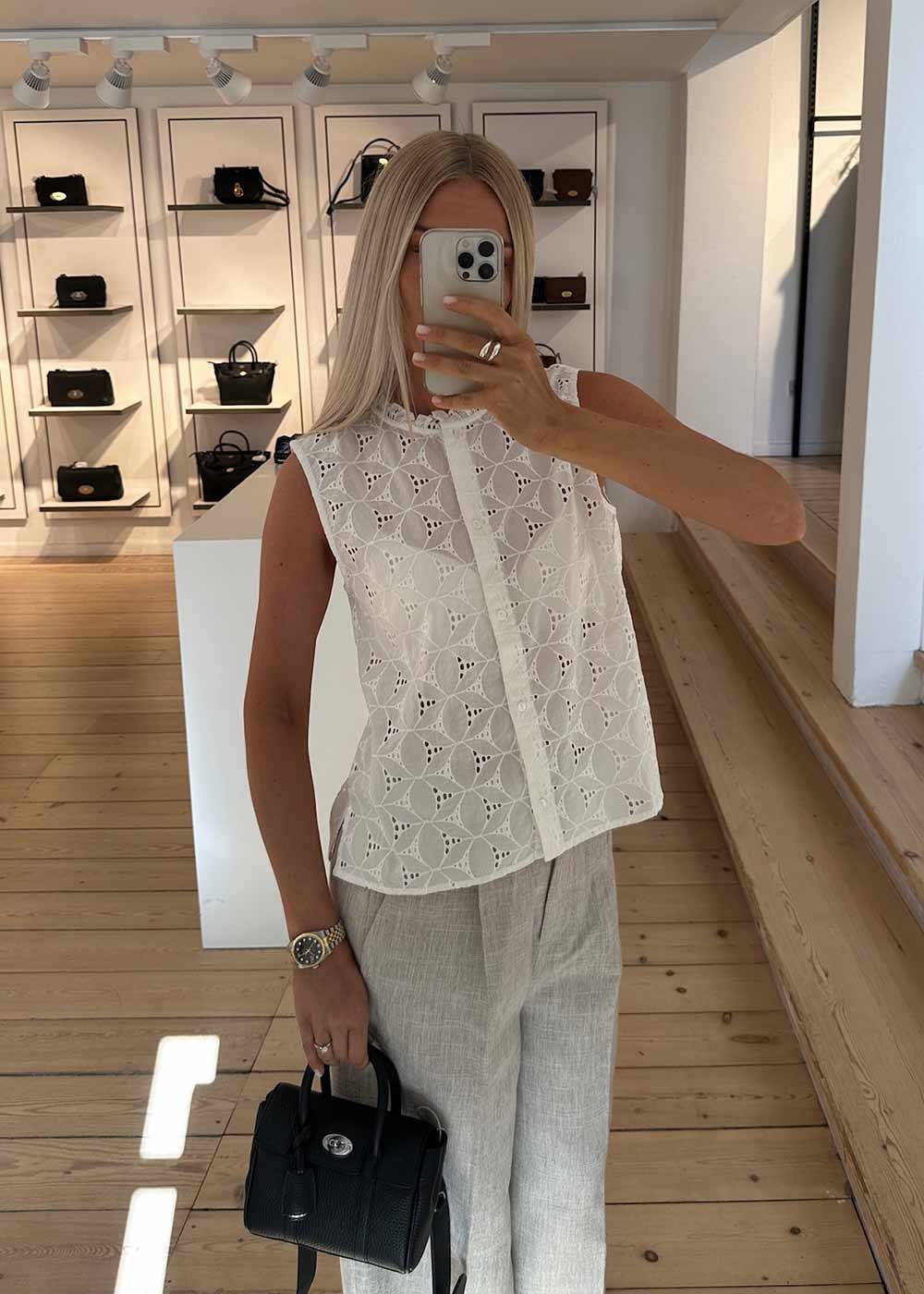 Nanettemd top - Soft White-Top-Modström-Butler Loftet