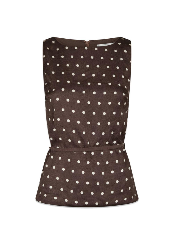 Nassa Big Dot Top - Dark Brown-Top-Neo Noir-Butler Loftet