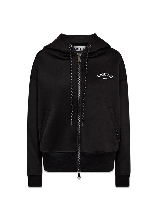 Neo Crop Zip Hoodie - Black-Hoodies-HAUTE L’AMITIÉ-Butler Loftet