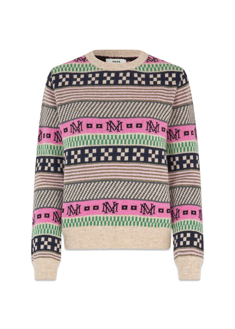 Mads Nørgaards New Nordic Sonda Sweater - Mn Jacquard Multi. Køb strik her.