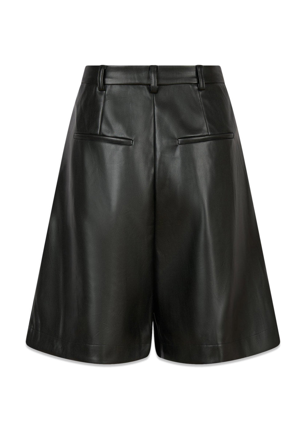 Nika Bermuda PU Shorts - Black