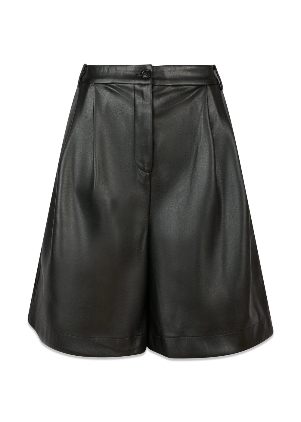 Nika Bermuda PU Shorts - Black