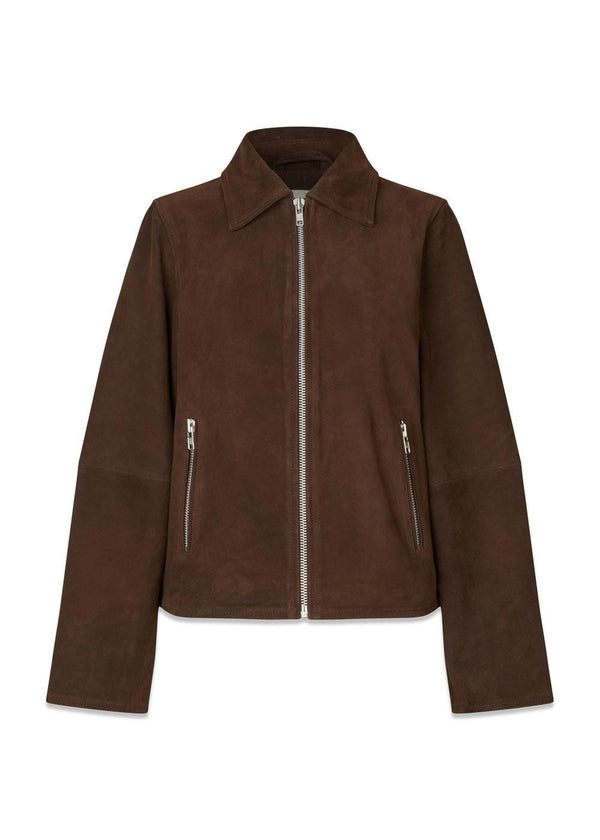 Nimamd suede jacket - Seal Brown-Outerwear-Modström-Butler Loftet