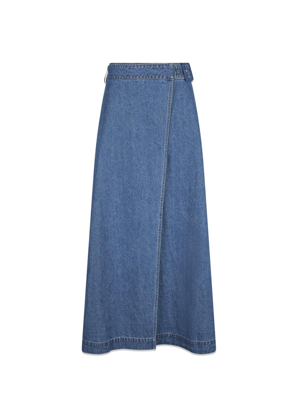 Nina Wrap Denim Skirt - Blue