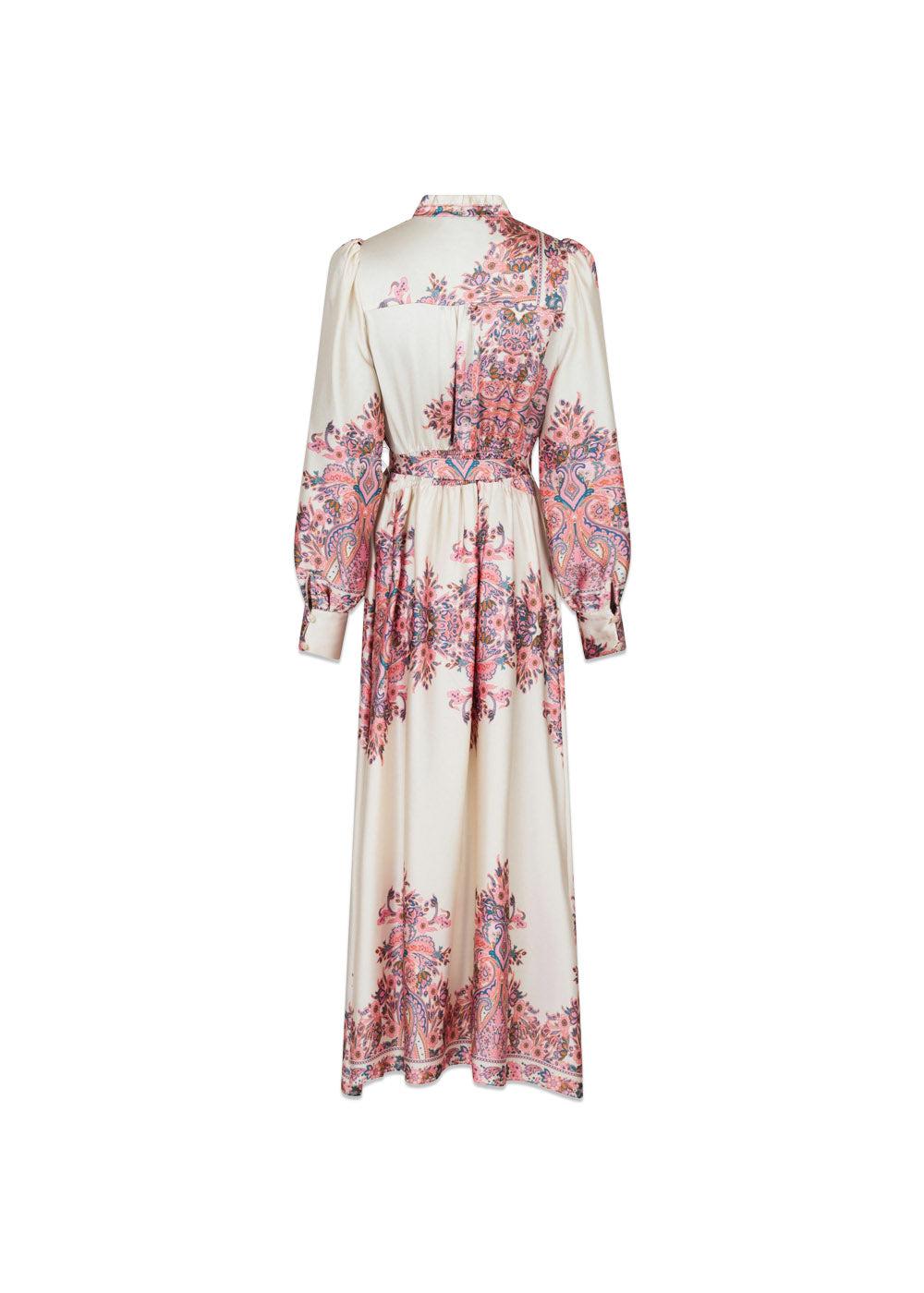 Nova Paisley Border Dress - Light Pink