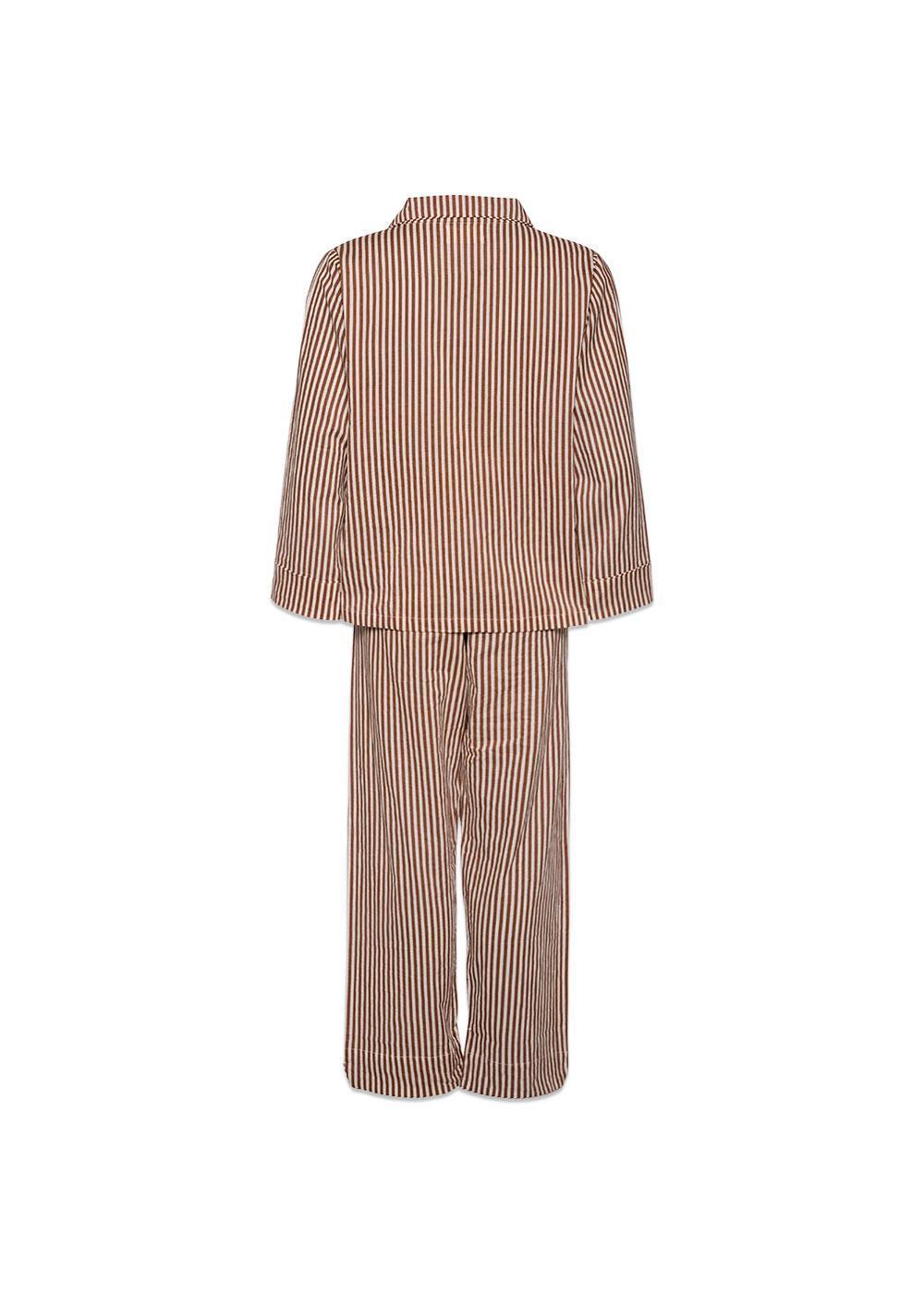 Nuit Pyjamas Set - Brown Stripes-Shirts-Sissel Edelbo-Butler Loftet