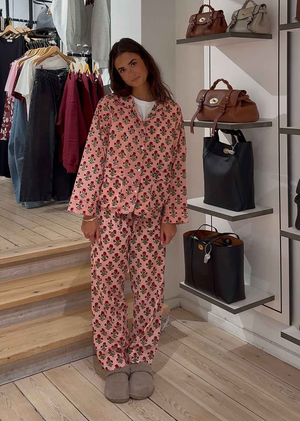 Nuit Pyjamas Set - Cherry Flower-Shirts-Sissel Edelbo-Butler Loftet