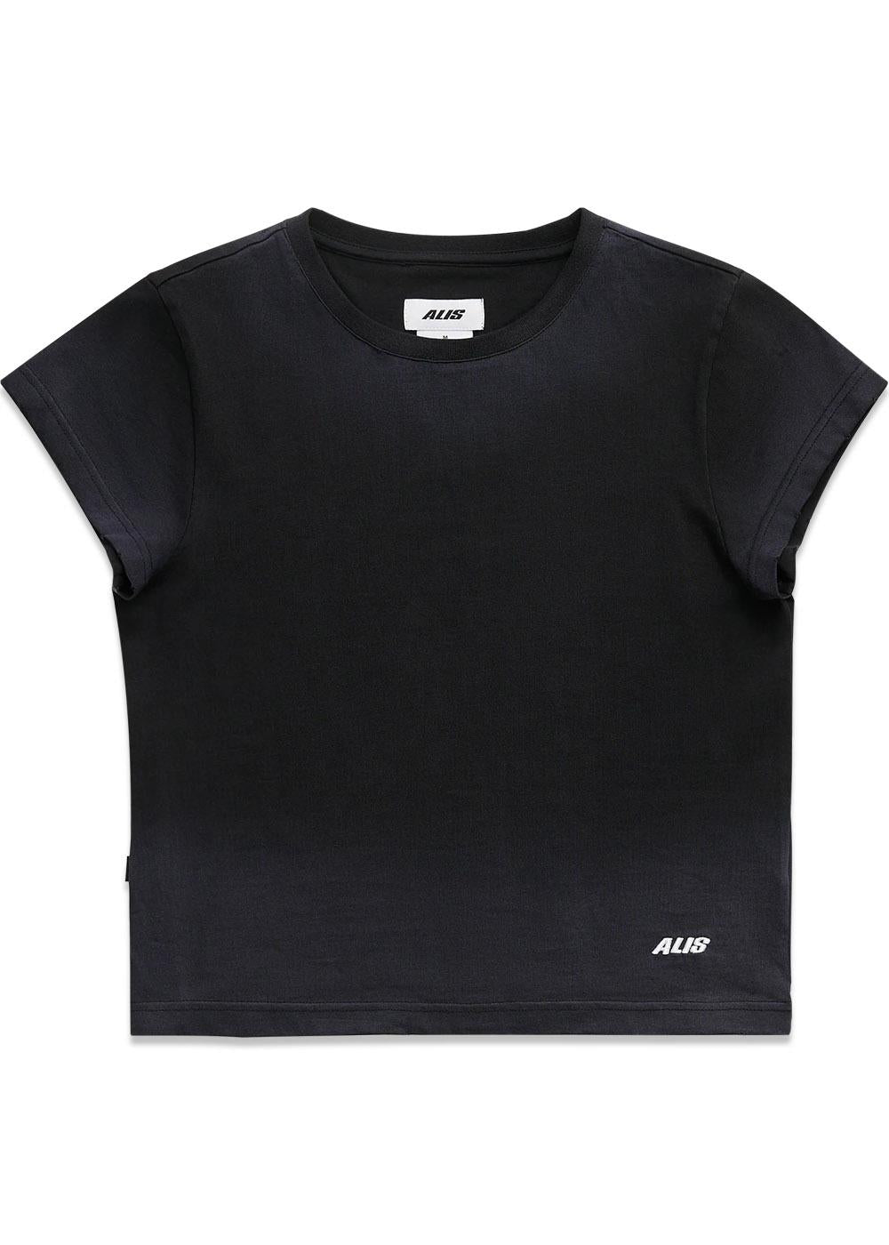 OLIIEY BABY TEE W/ LOGO - Faded Black-T-shirts-ALIS-Butler Loftet