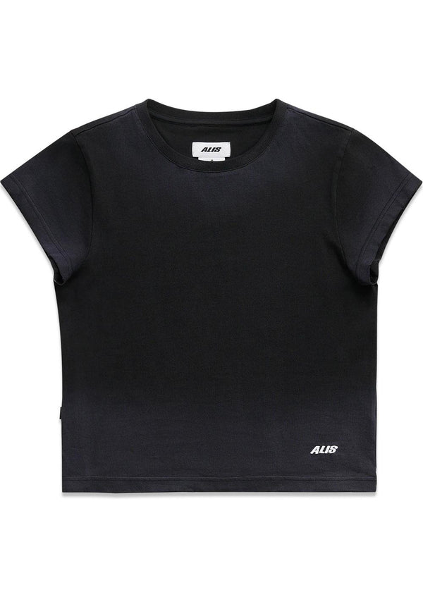 OLIIEY BABY TEE W/ LOGO - Faded Black-T-shirts-ALIS-Butler Loftet