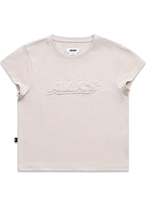 OLIIEY BABY TEE W/ PATCH - Solid Antartica Off White-T-shirts-ALIS-Butler Loftet