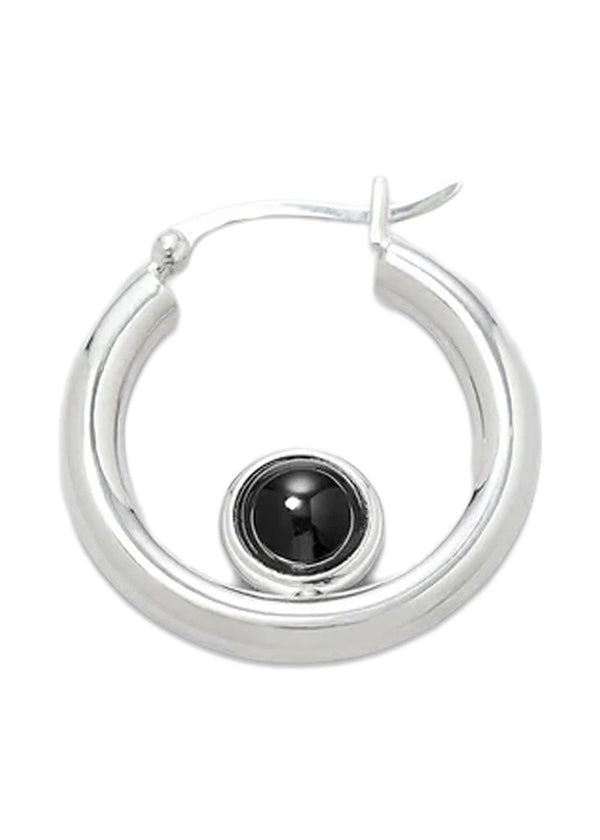 ONYX HOOP - Silver-Jewellery-TRINE TUXEN-Butler Loftet