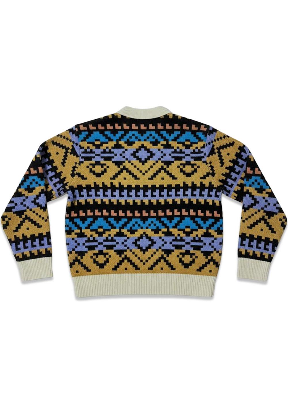 Obey Geo Polo Sweater - Anthracite Multi-Knitwear-OBEY-Butler Loftet