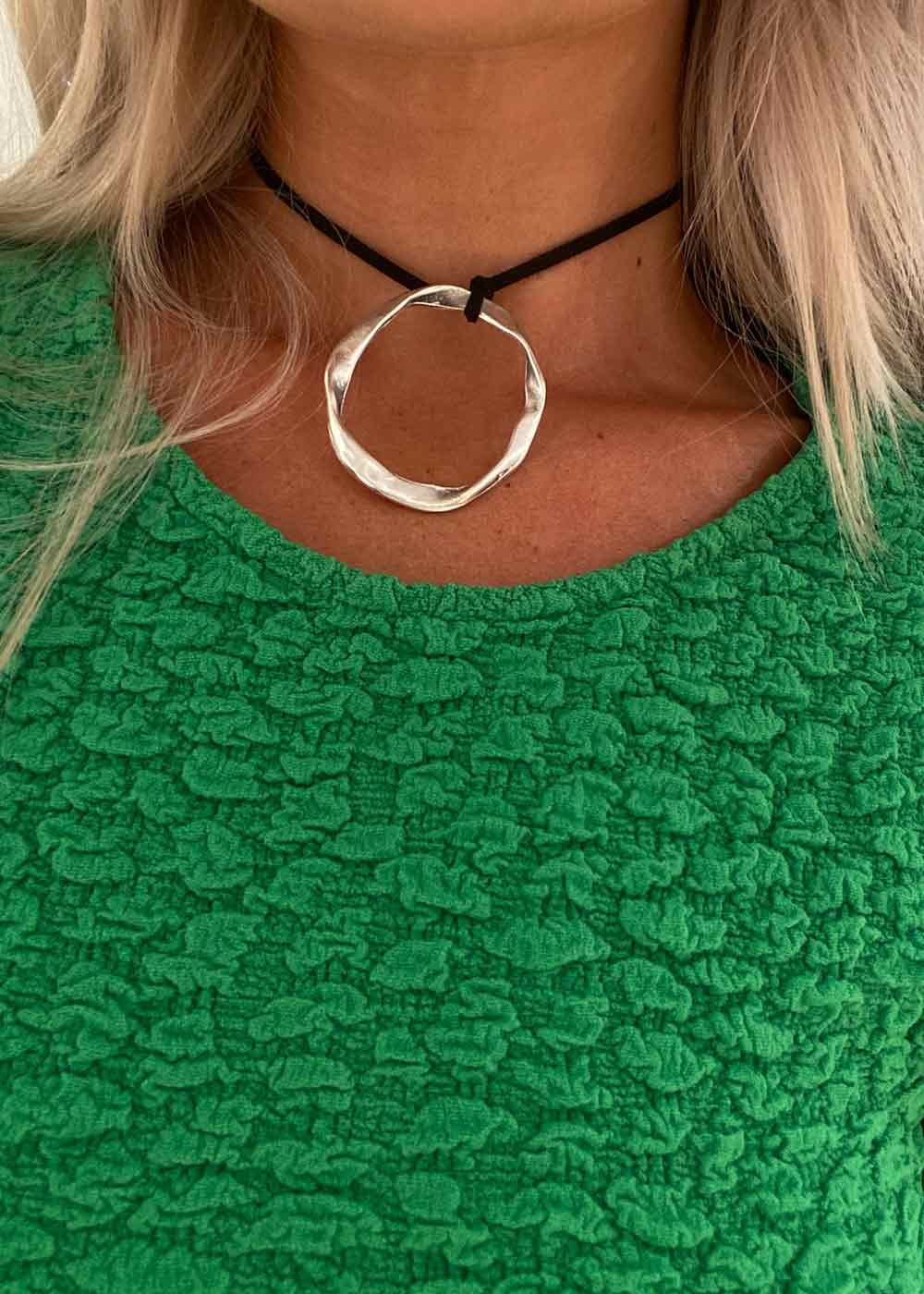Oval necklace - Silver/Black