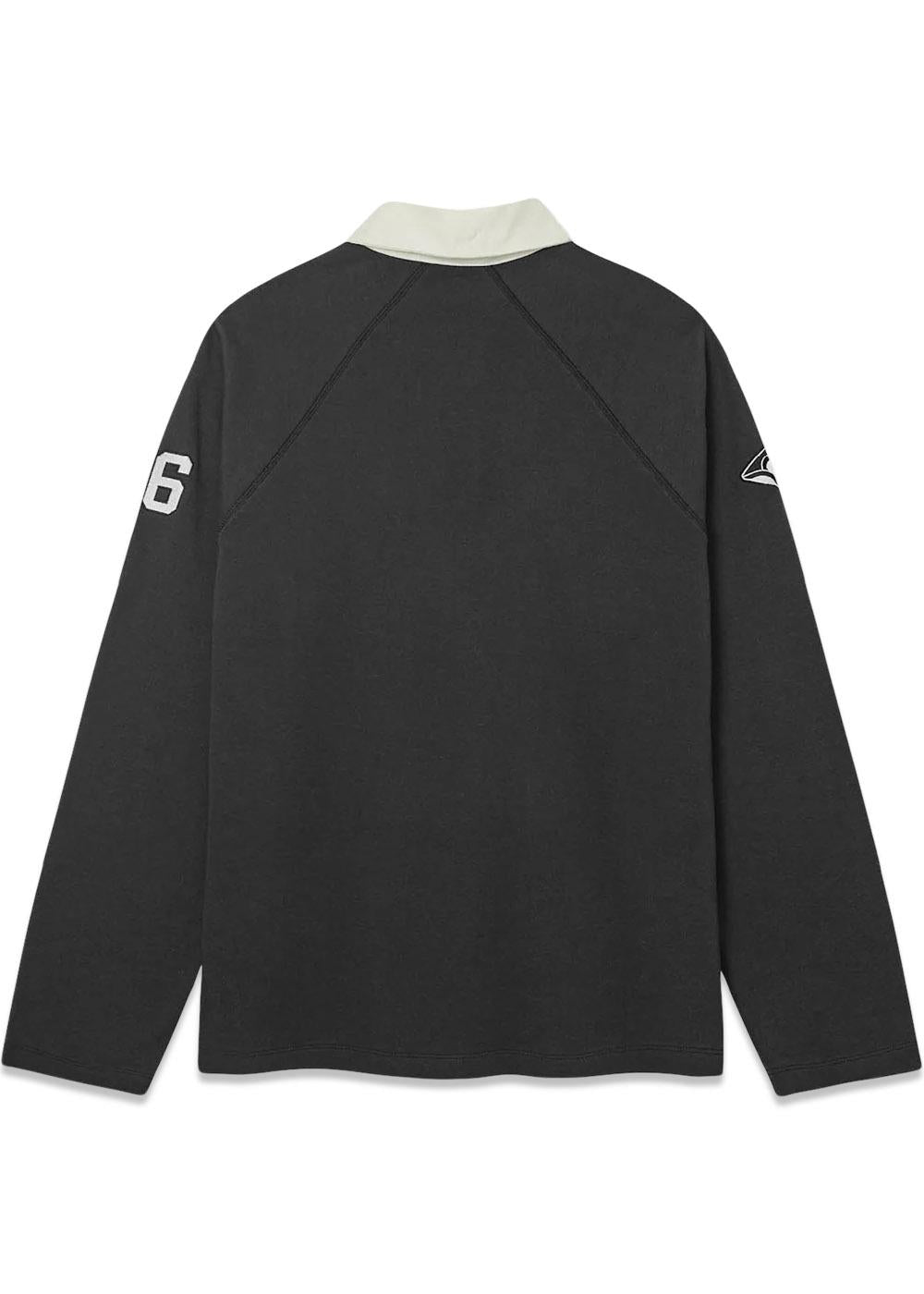 Oversized Polo - Long Sleeve - Black-T-shirts-Bareen-Butler Loftet