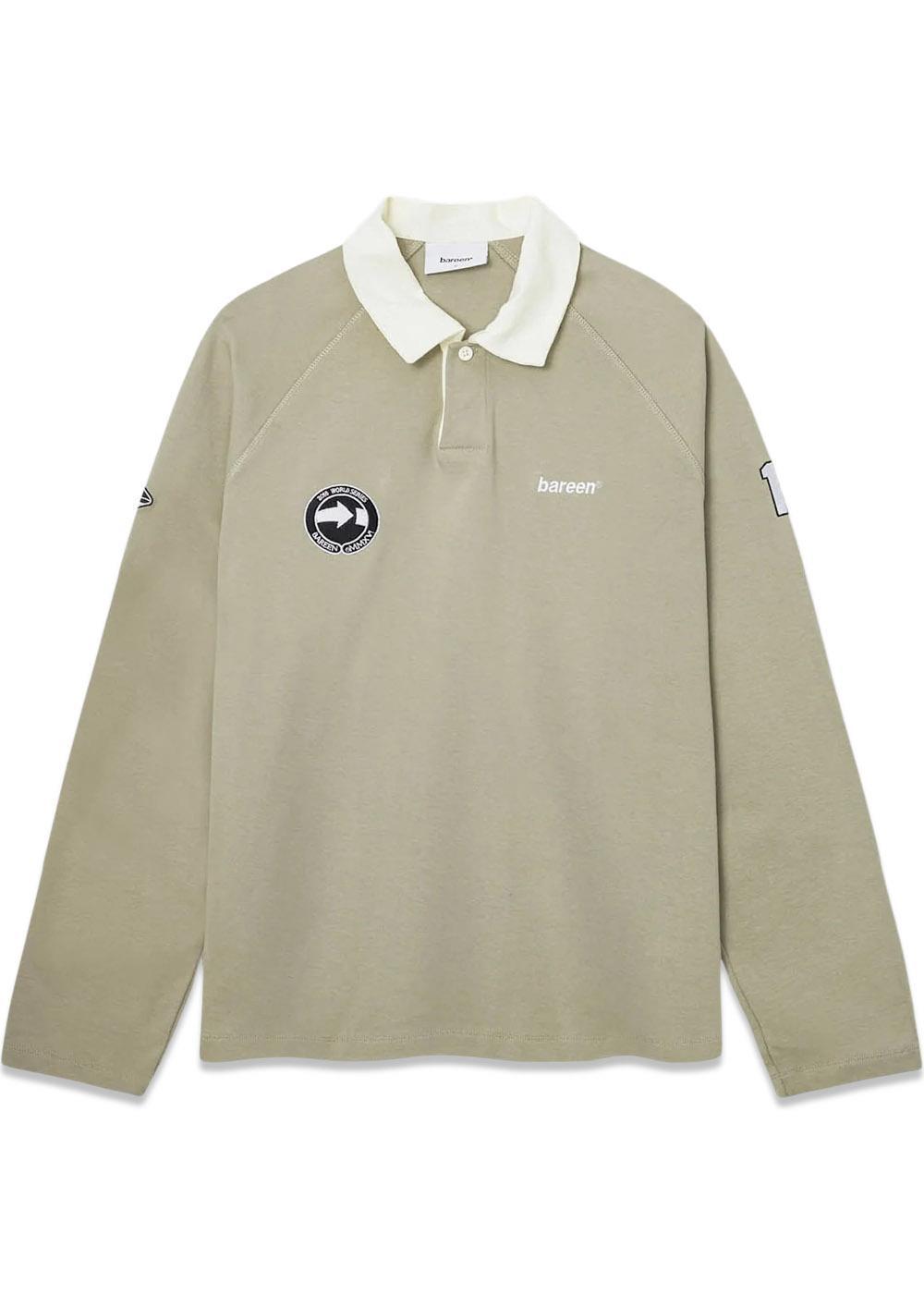 Oversized Polo - Long Sleeve - Laurel Oak-T-shirts-Bareen-Butler Loftet