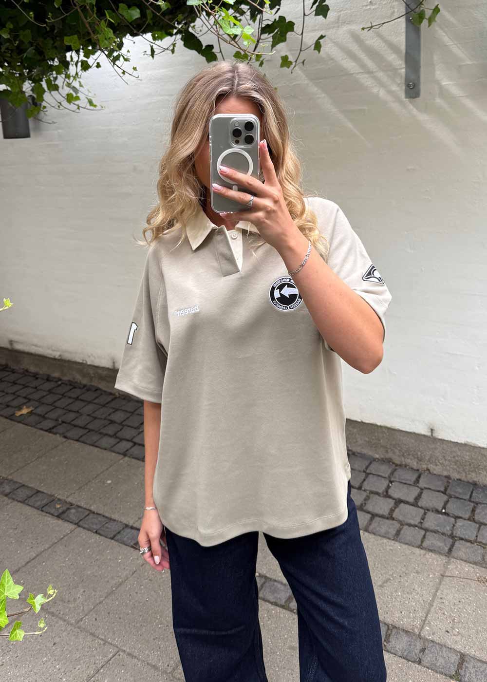 Oversized Polo - Short Sleeve - Laurel Oak-T-shirts-Bareen-Butler Loftet