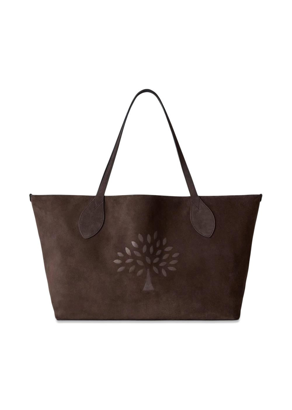Oversized Suede Tote - Chocolate-Bags-Mulberry-Butler Loftet