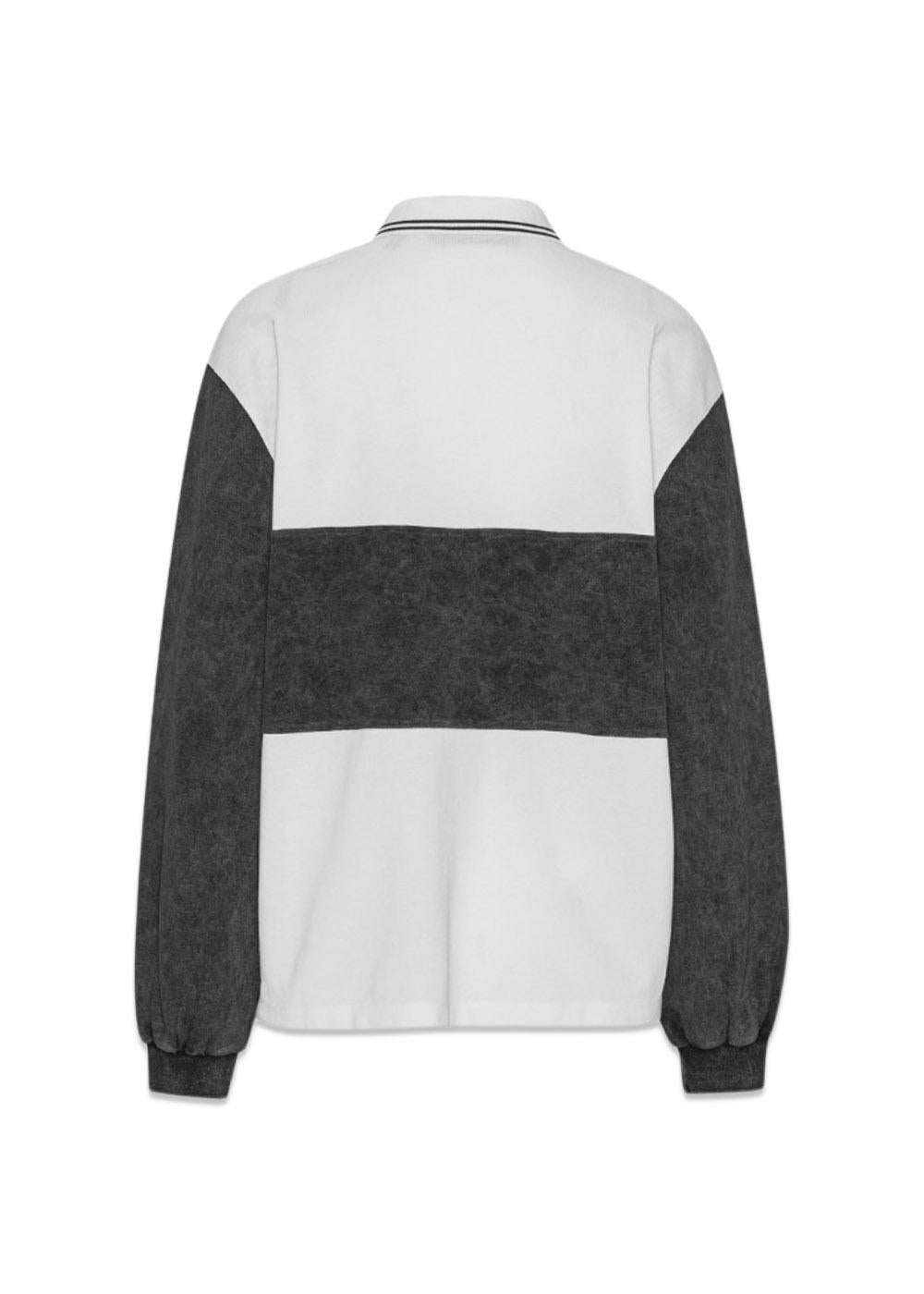 PIQUE LONGSLEEVE POLO - Bright White-Blouses-Rotate-Butler Loftet