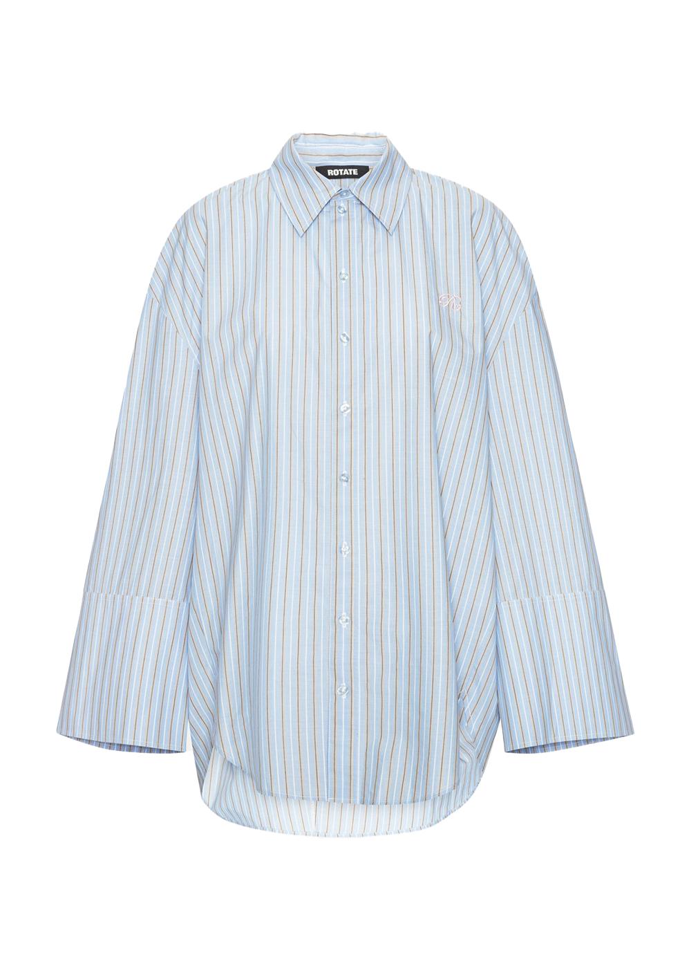 POPLIN OVERSIZED SHIRT - Hydrangea (Blue) Comb.-Shirts-Rotate-Butler Loftet