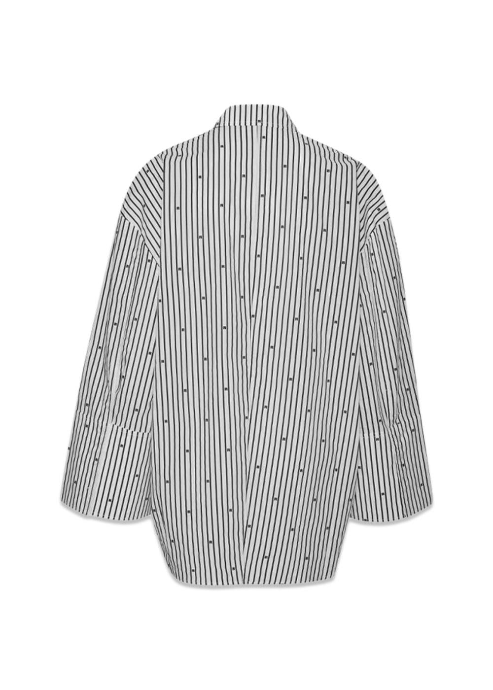 POPLIN OVERSIZED SHIRT - Striped Black-Shirts-Rotate-Butler Loftet