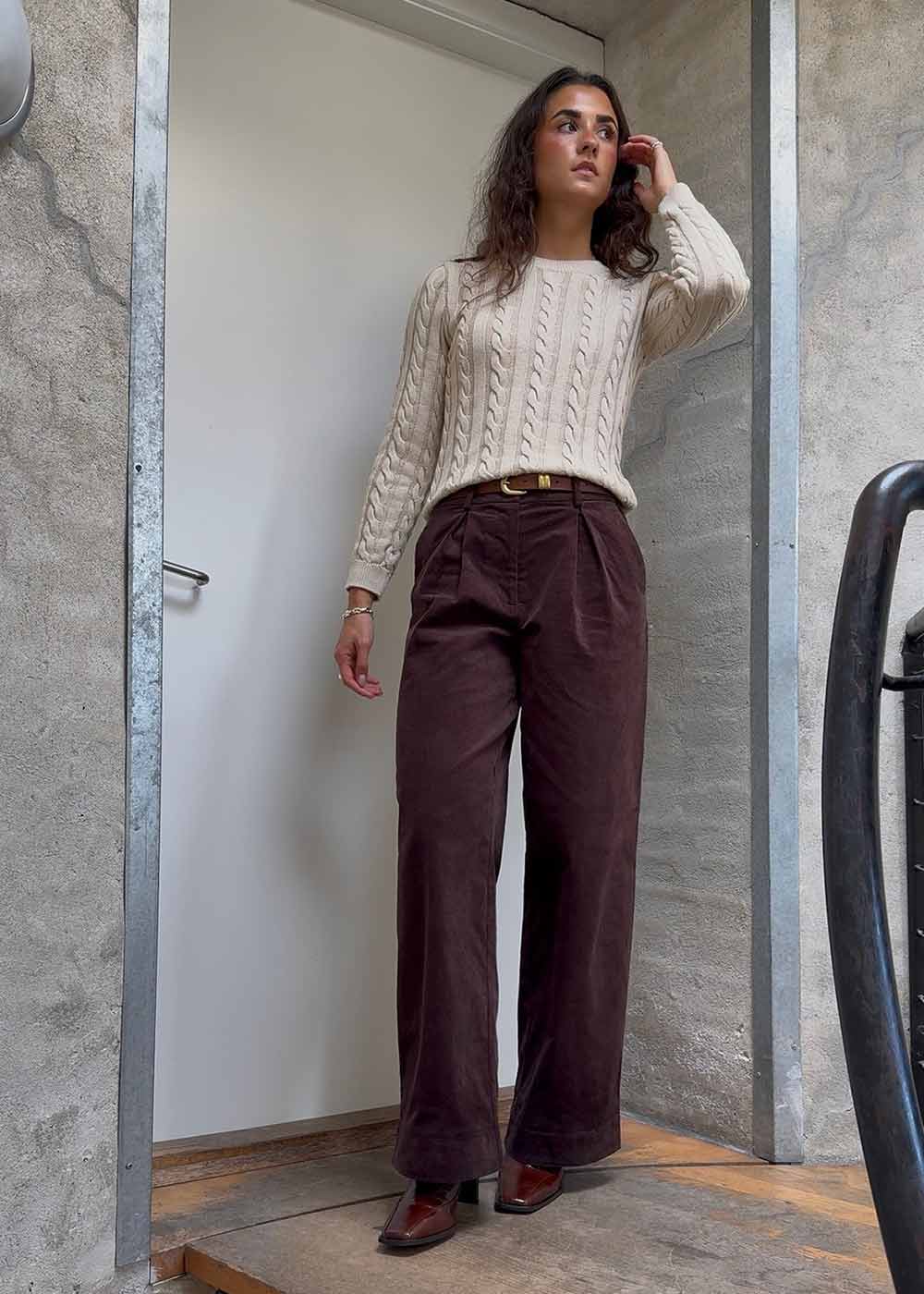 Pablomd wide pants - Seal Brown-Pants-Modström-Butler Loftet