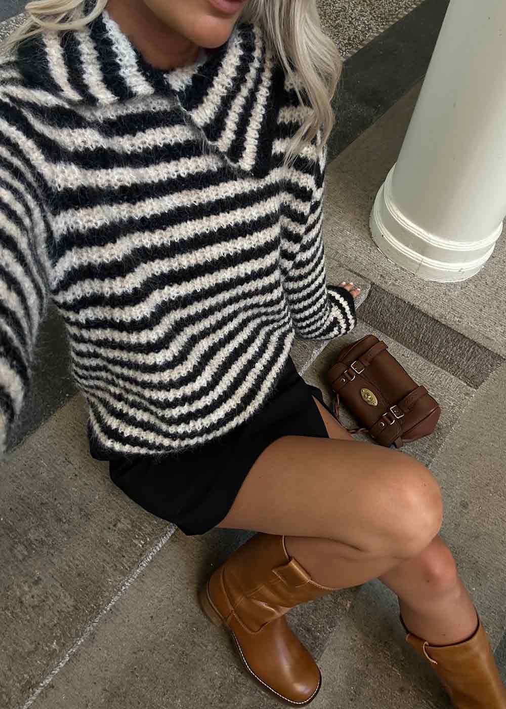 Packermd rollneck - Black Beige Stripe-Knitwear-Modström-Butler Loftet