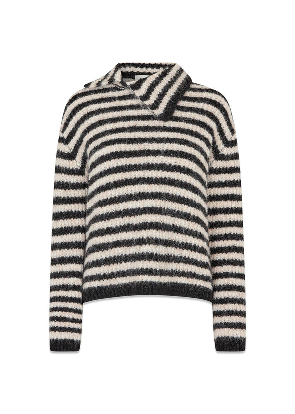 Packermd rollneck - Black Beige Stripe-Knitwear-Modström-Butler Loftet