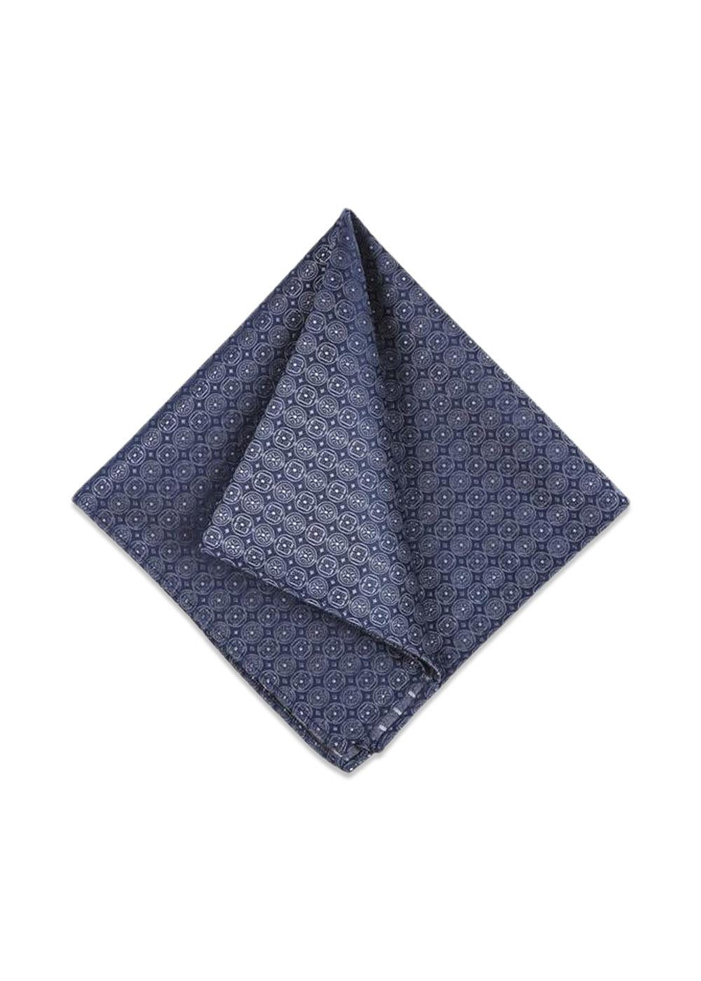 Pattern silk Pocket Square - Blue-Accessories-Portia-Butler Loftet