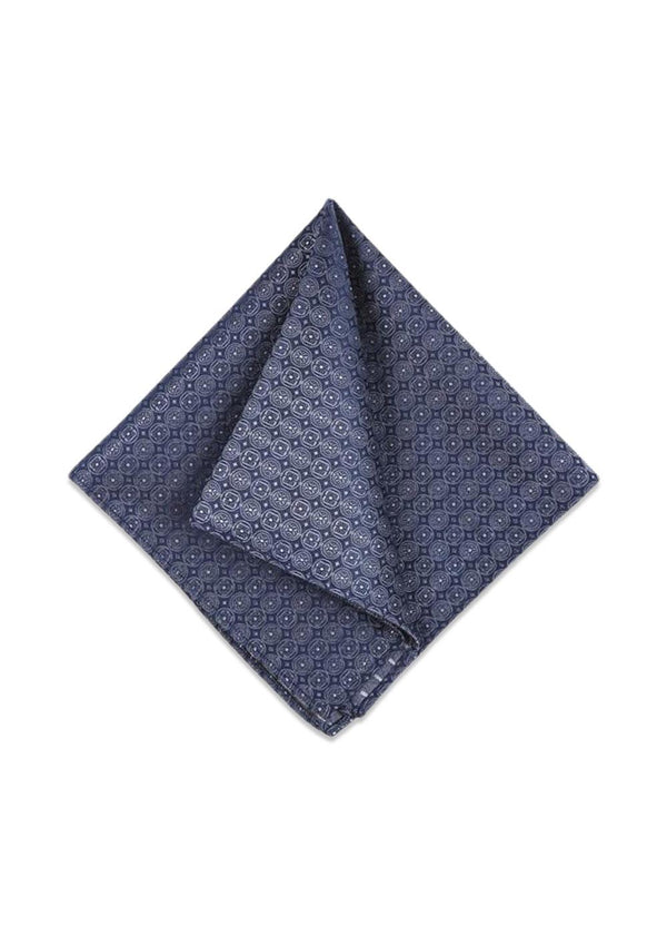 Pattern silk Pocket Square - Blue-Accessories-Portia-Butler Loftet
