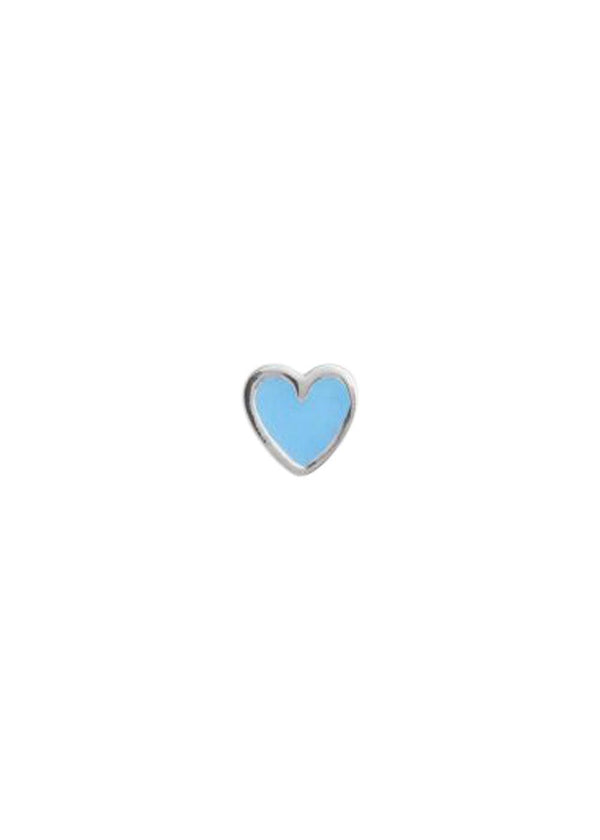 Stine A's Petit Love Heart Light Blue - Silver. Køb øreringe her.