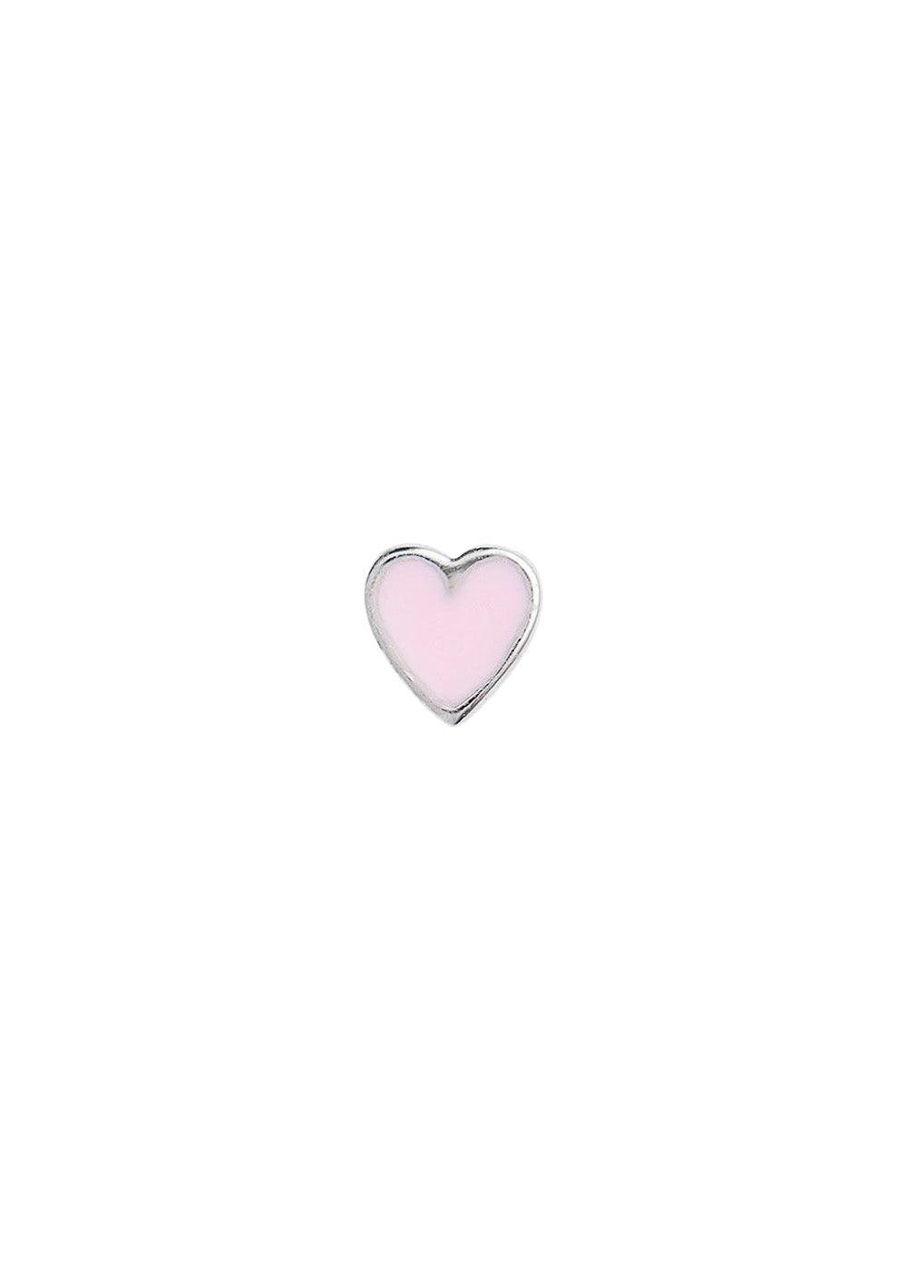Stine A's Petit Love Heart Light Pink Enamel Silver. Køb øreringe her.