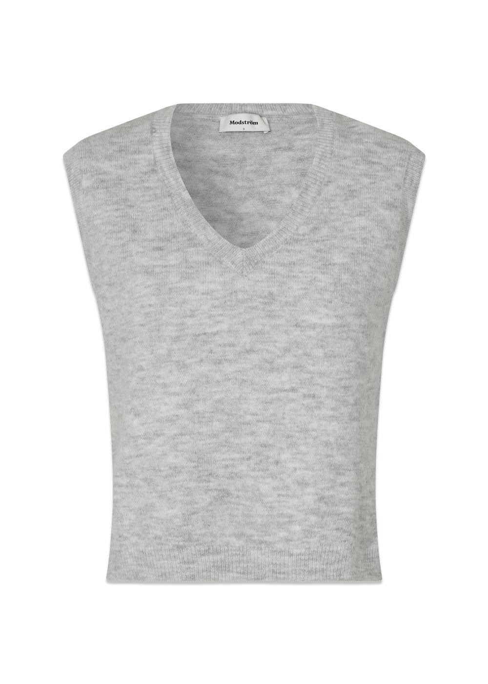 Petronellamd vest - Grey Melange-Knitwear-Modström-Butler Loftet