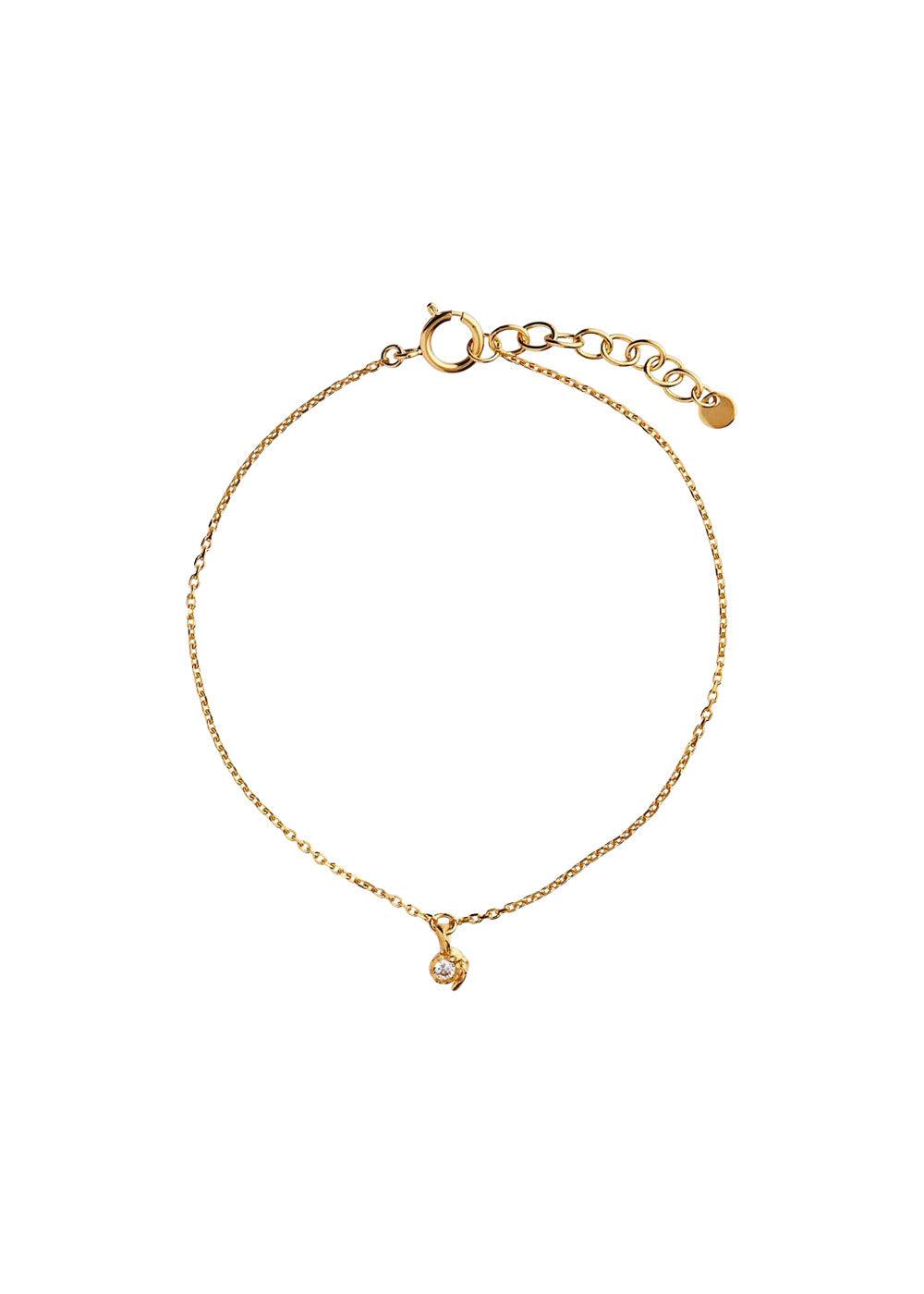 PlanBørnefonden Petit Flow Bracelet with Chain and Stone - Gold