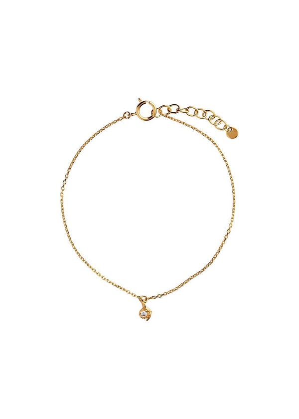 PlanBørnefonden Petit Flow Bracelet with Chain and Stone - Goldplated