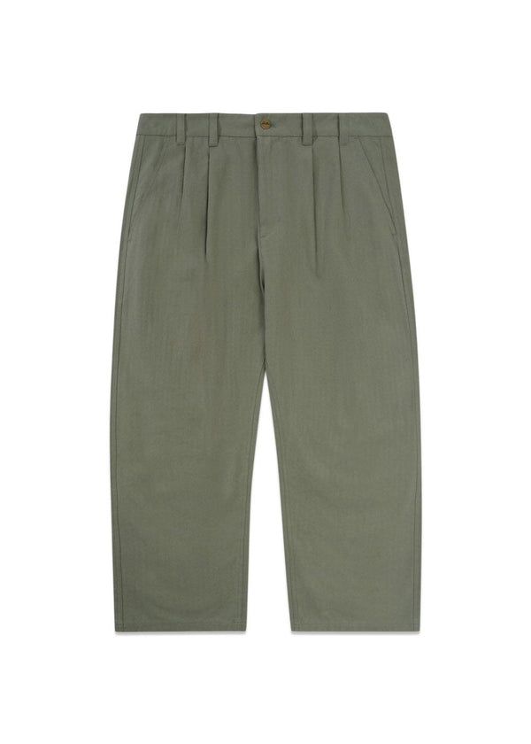 Pleated Trousers - Moss