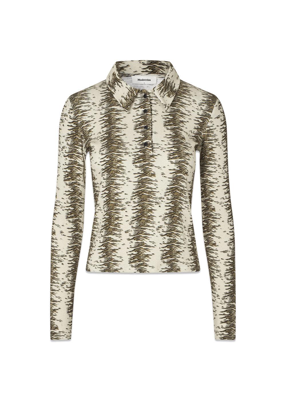 Porsiamd print LS polo - Light Shadow Zebra-T-shirts-Modström-Butler Loftet